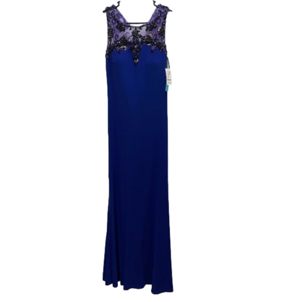 Camille la vie woman’s size 10 open back maxi elegant formal prom dress