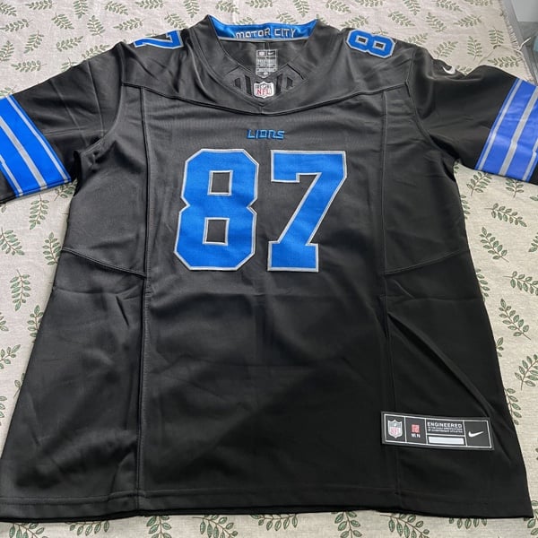Lions.. #87 Sam Laporta Black Stitched Jersey