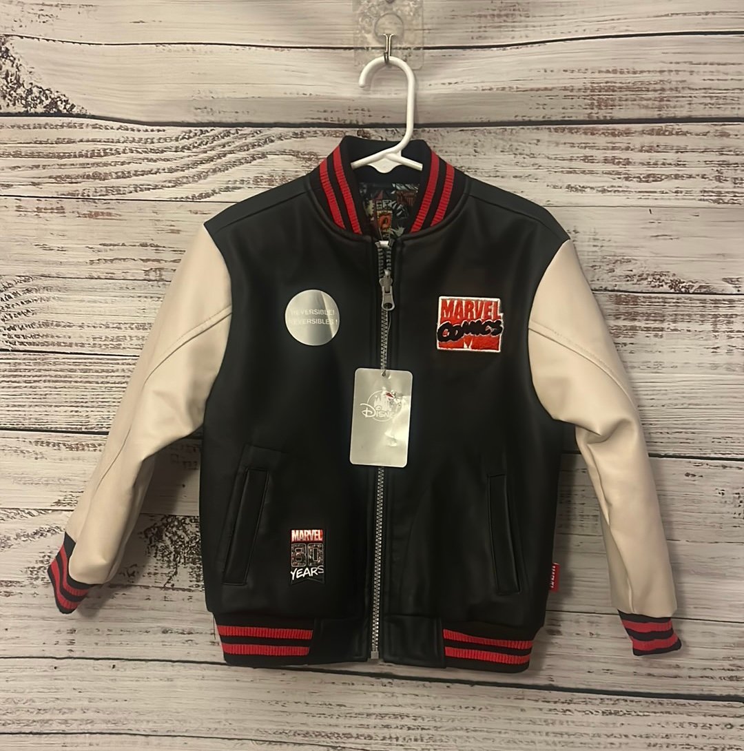 NWT Disney marvel leather reversible jacket size 4