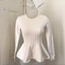 Ted Baker ivory off-white cable knit cotton wool peplum sweater shirt top