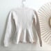 Ted Baker ivory off-white cable knit cotton wool peplum sweater shirt top