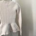 Ted Baker ivory off-white cable knit cotton wool peplum sweater shirt top