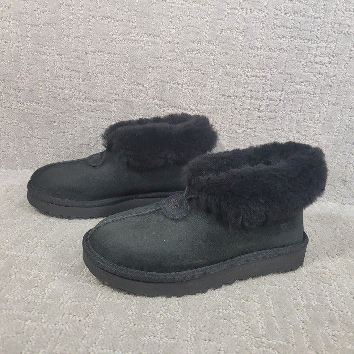 UGG Mate Revival Women's Size US 5 Black Slip On Sheepskin Slippers S/N 54040