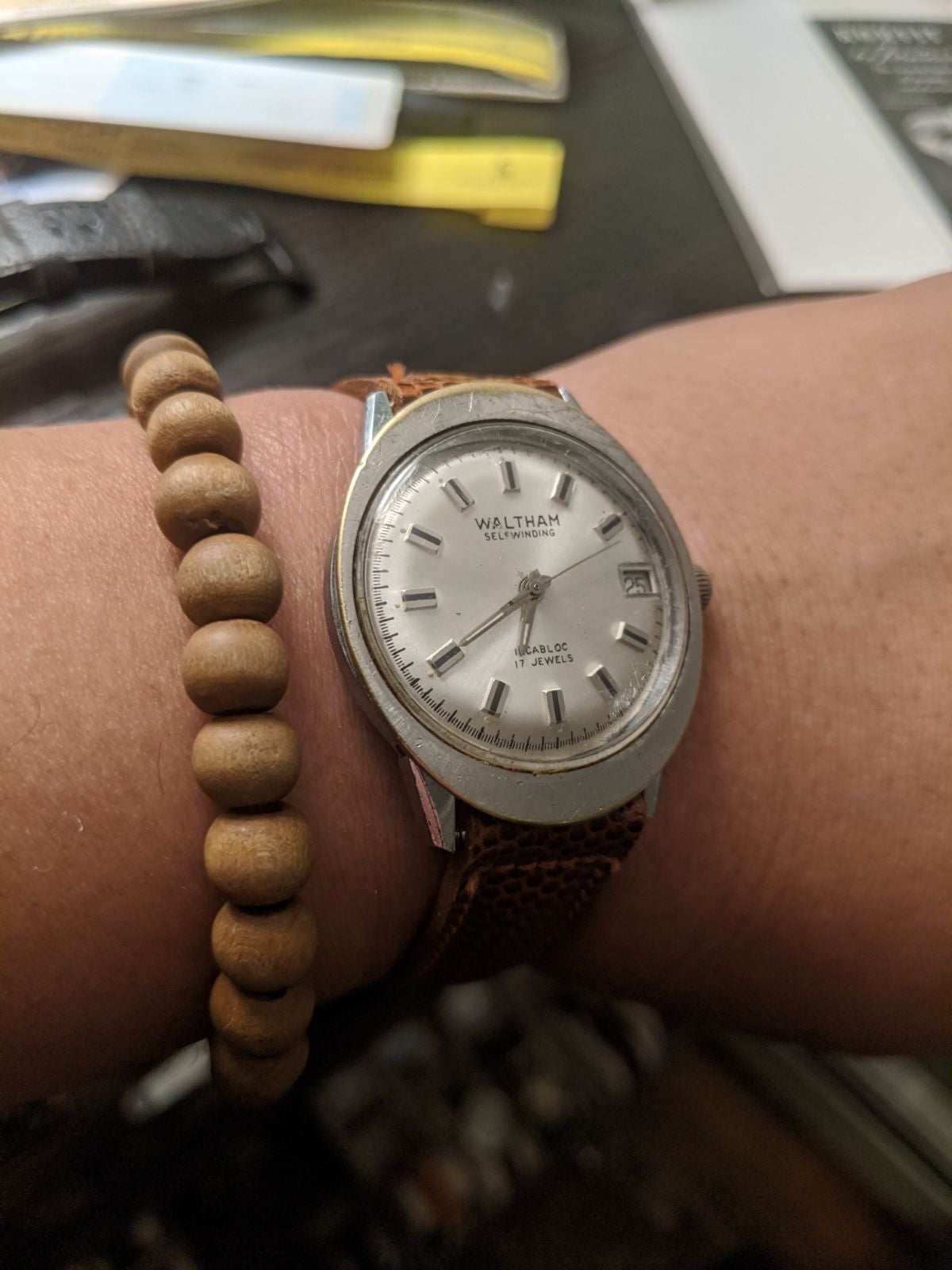 Vintage Waltham oval incabolic automatic