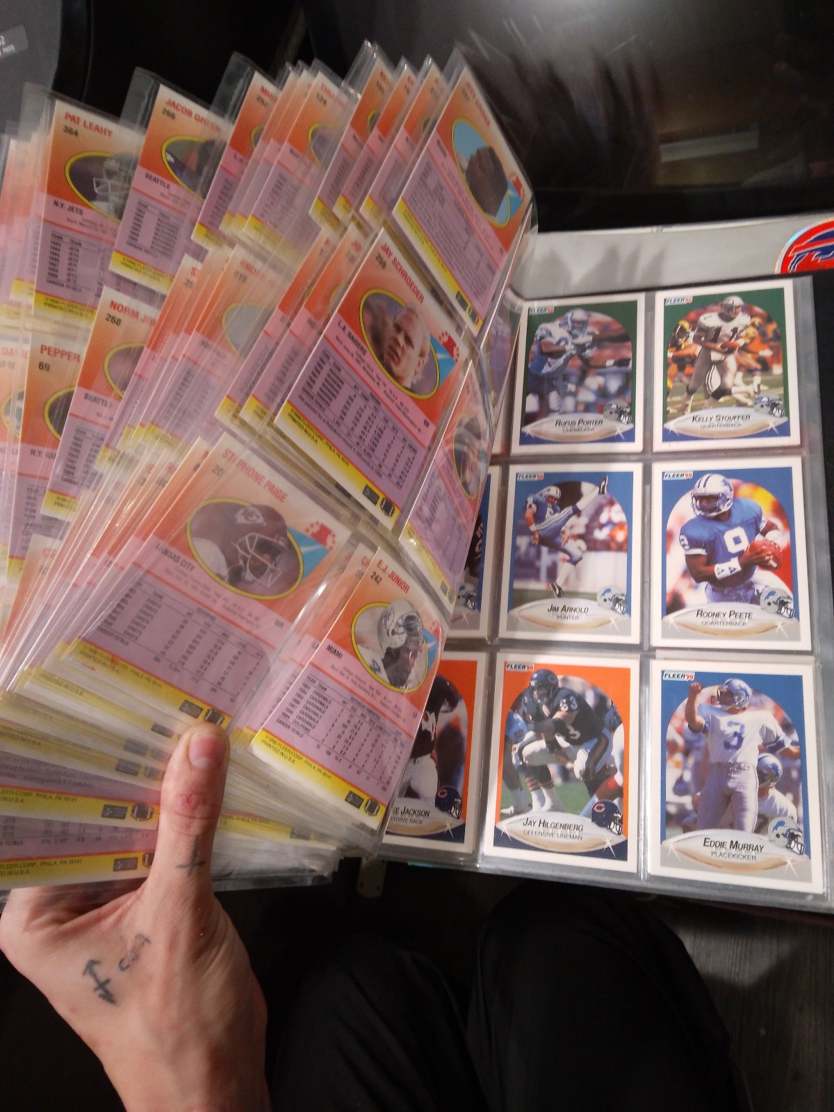Entire Binder- FLEER 90' NFL Trading Cards