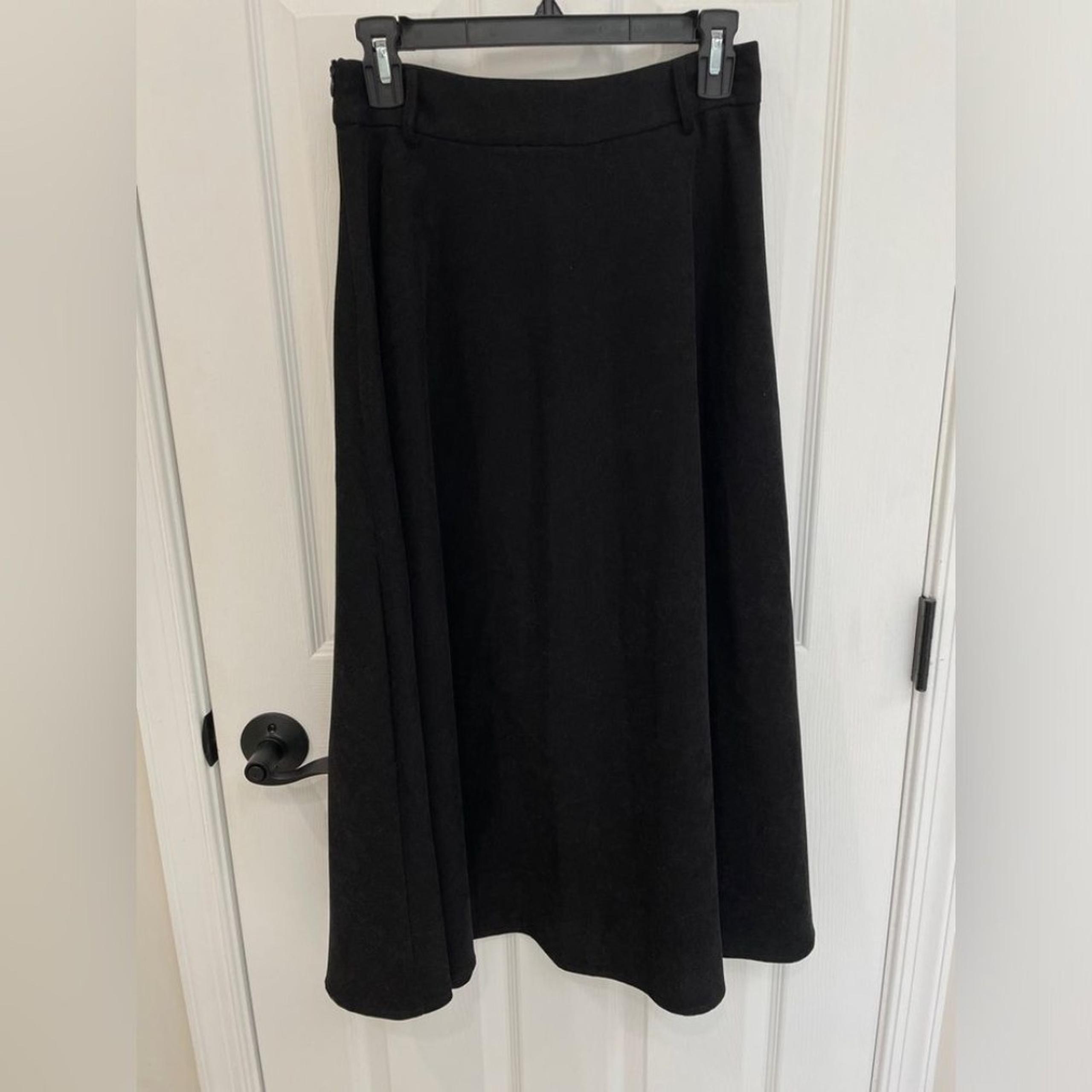 SHEIN Women Black Corduroy Flannel Midi A Line Skirt Women’s Size S