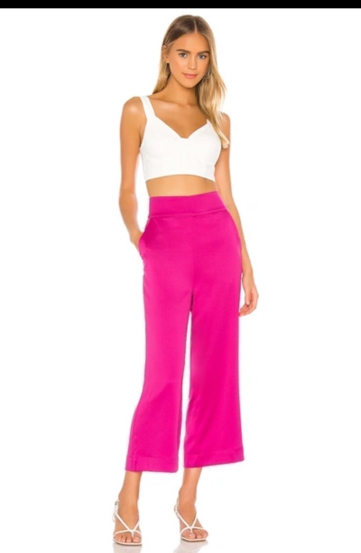 Camila Coelho Anya Crop Pant In Magenta