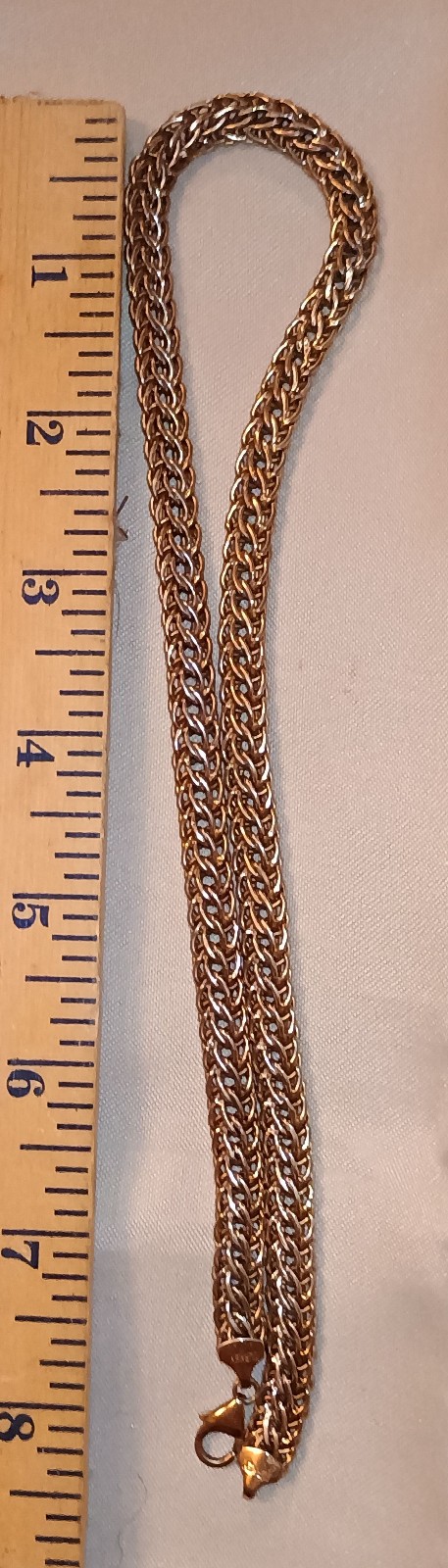 Sterling and Gold Necklace Braided thick quality jewelry,no flaws