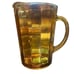 Vintage Midcentury Amber Beveled Golden Glass Serving Water Iced Tea Juice