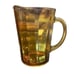 Vintage Midcentury Amber Beveled Golden Glass Serving Water Iced Tea Juice