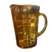 Vintage Midcentury Amber Beveled Golden Glass Serving Water Iced Tea Juice