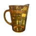 Vintage Midcentury Amber Beveled Golden Glass Serving Water Iced Tea Juice