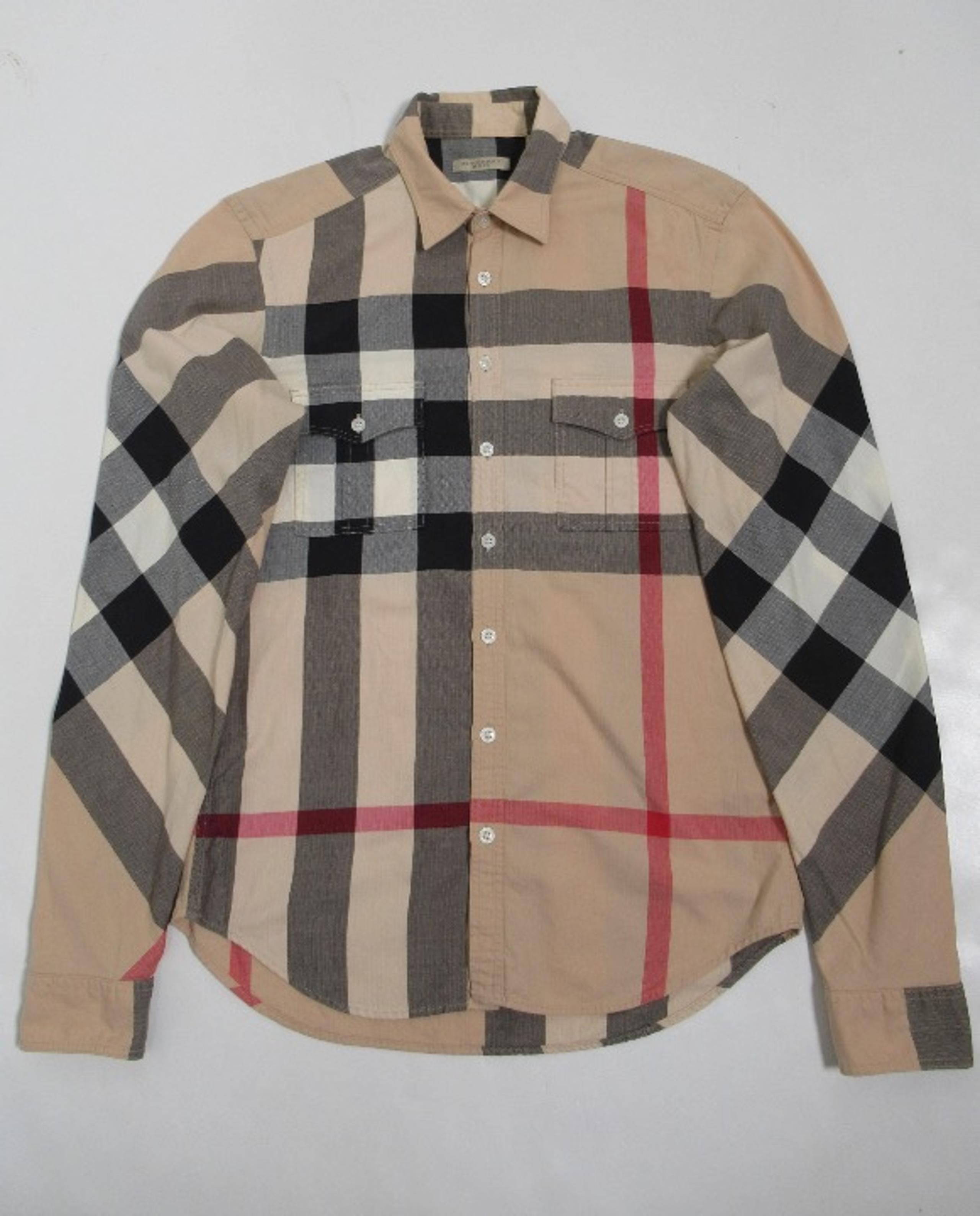 Burberry Brit Men's Check Cotton Button Down Shirt Archive Beige Size S