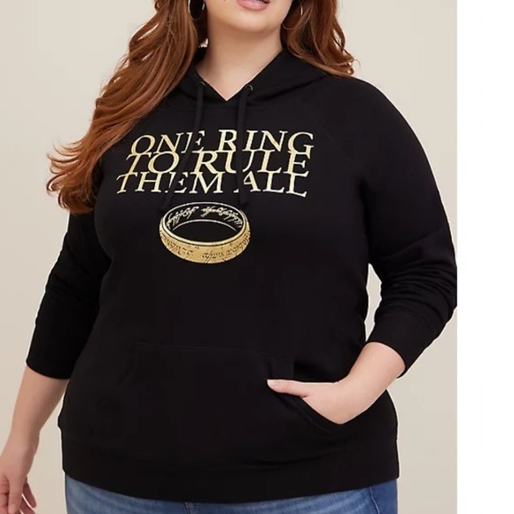 TORRID NWT WARNER BROS. LORD OF THE RINGS COZY FLEECE RAGLAN HOODIE SIZE 3X