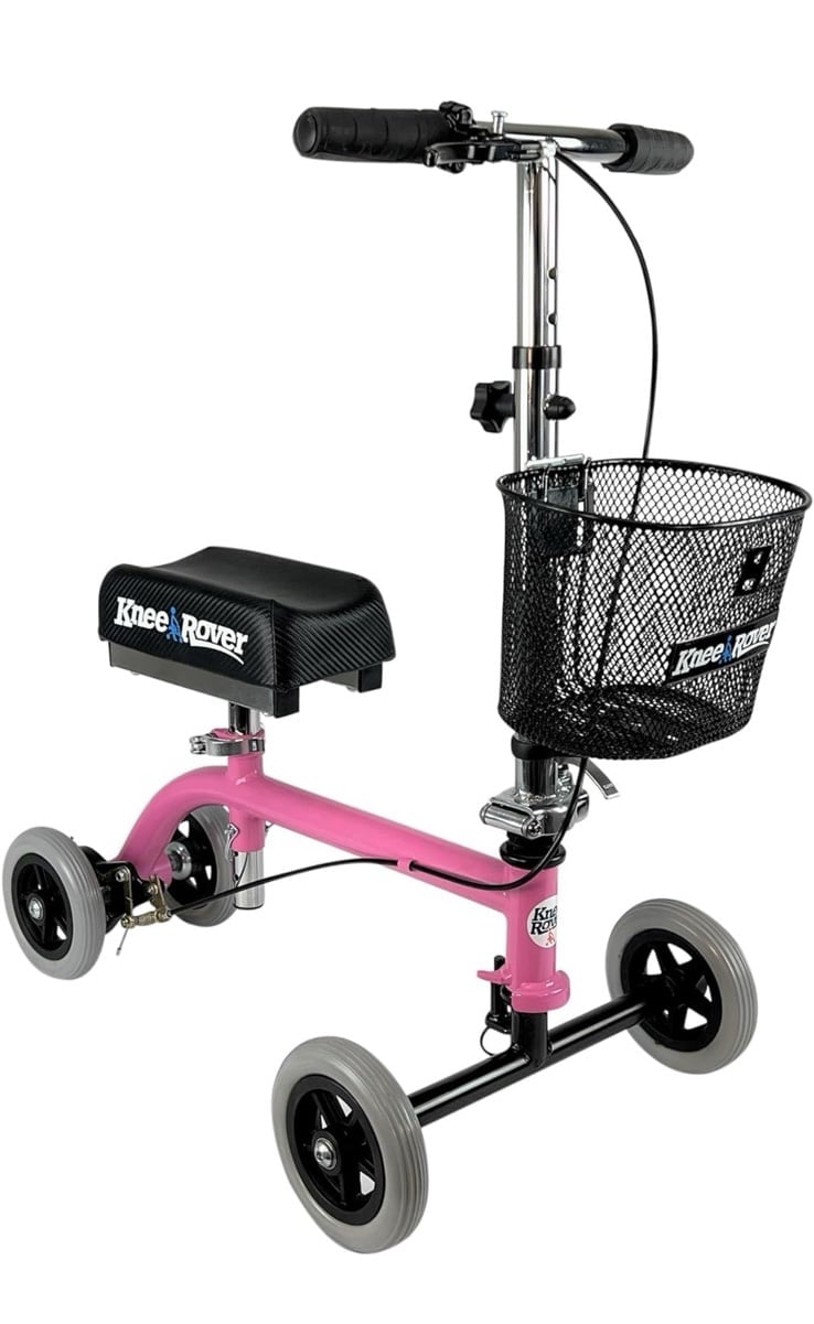 KneeRover Kids/Women Pink Knee Scooter with Basket