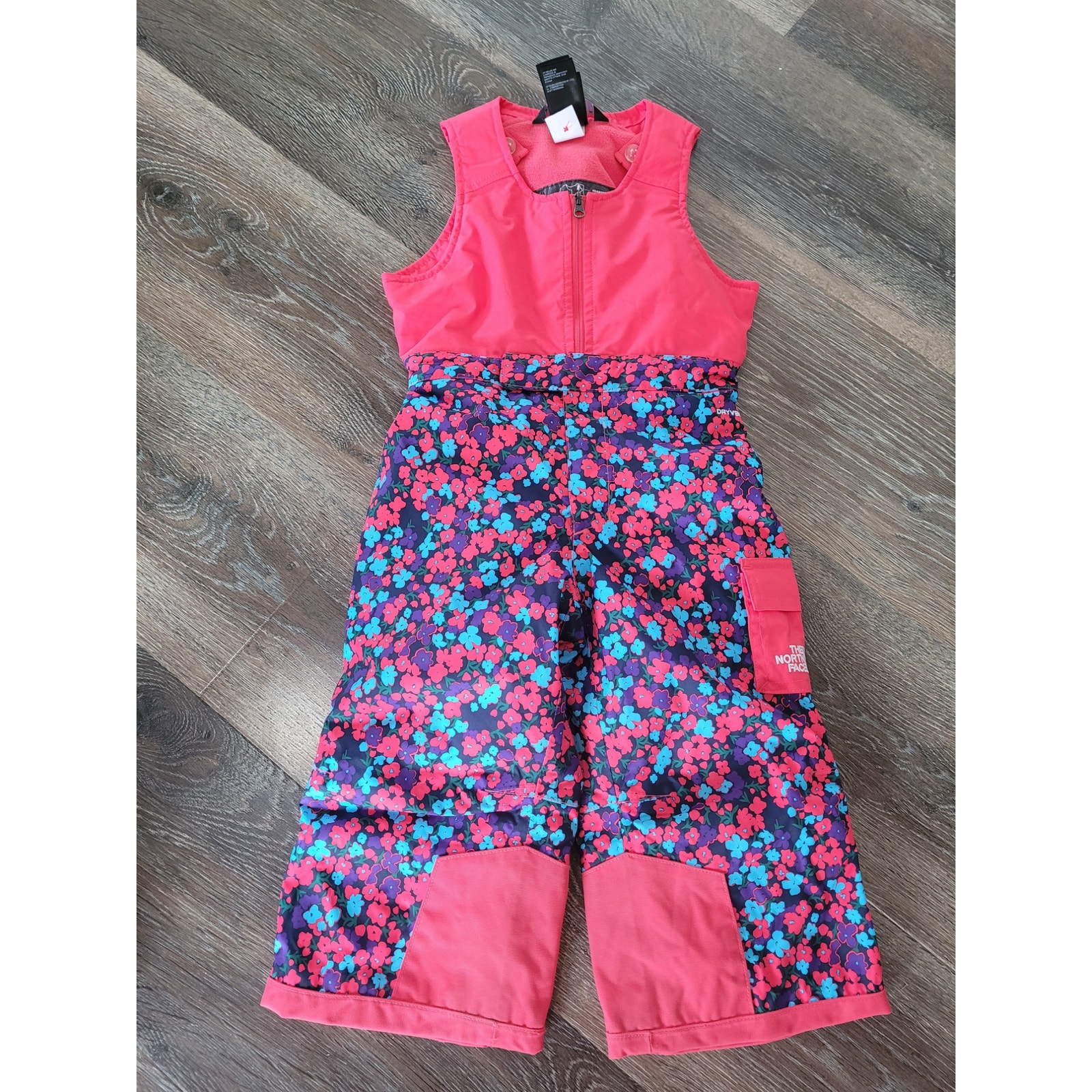 The North Face Pink Toddler Girl Snow Bibs size 2t #3