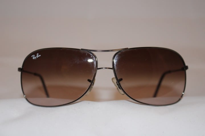 Ray-Ban Unisex Gradient Brown Metal Aviator Sunglasses