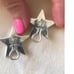 Sterling silver and 18k gold star earrings
