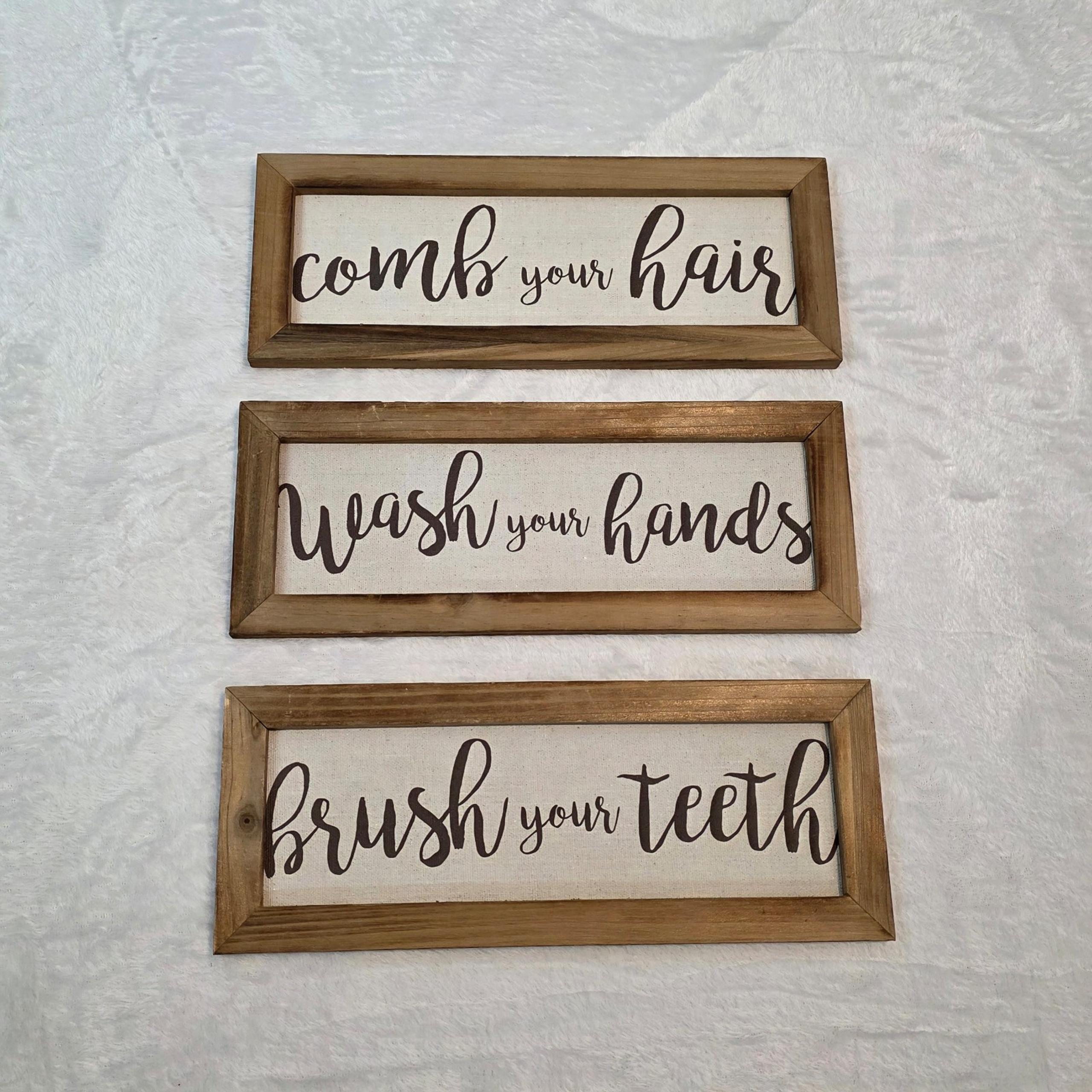 Stratton Home Decor Bathroom Rules Wall Decor 3-piece Set