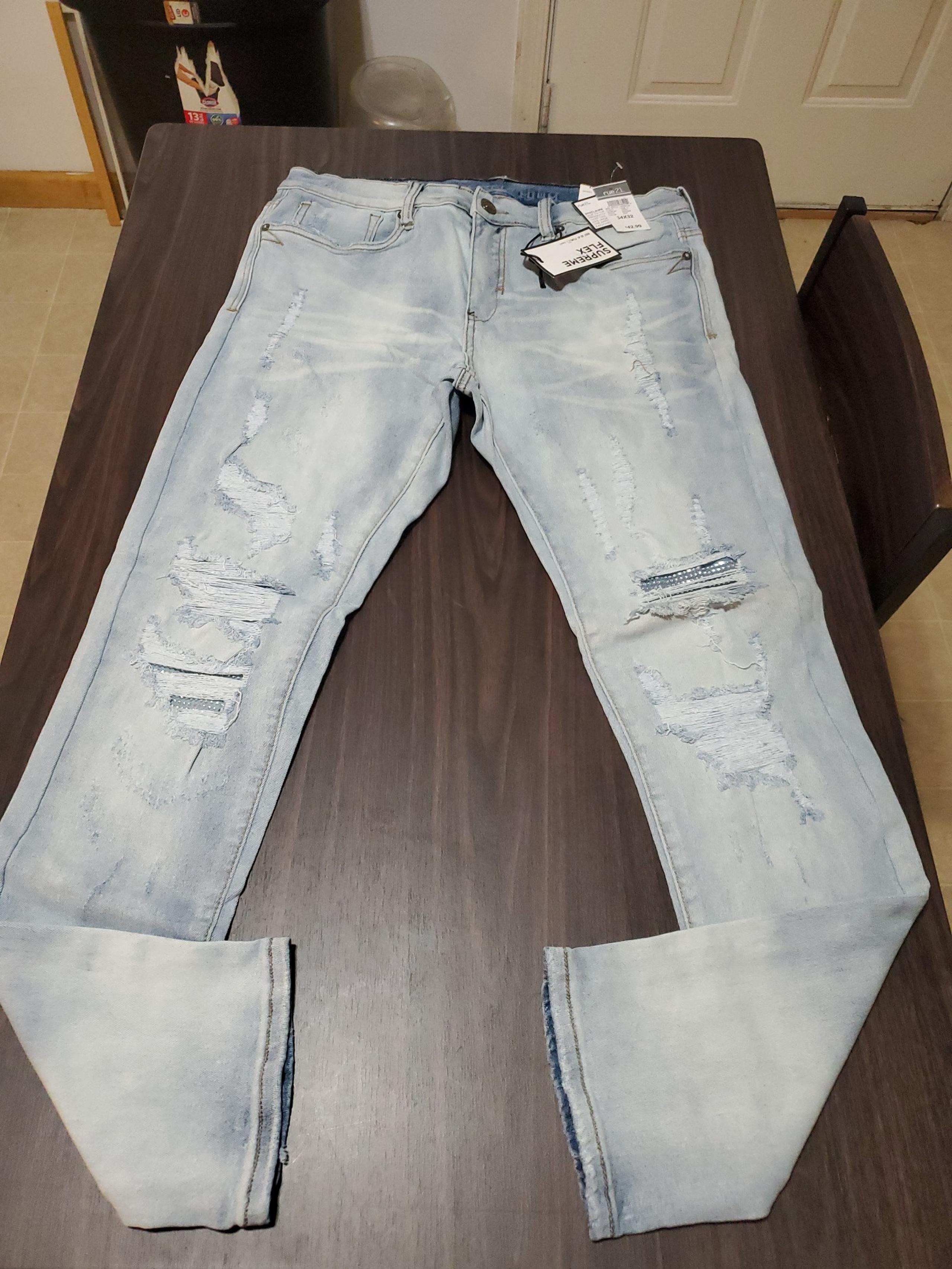Mens Rue21 distressed jeans size 34x32 NEW