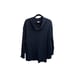 Poetry Draped Neck Front Slit Baby Alpaca Navy Blue Sweater Size Medium