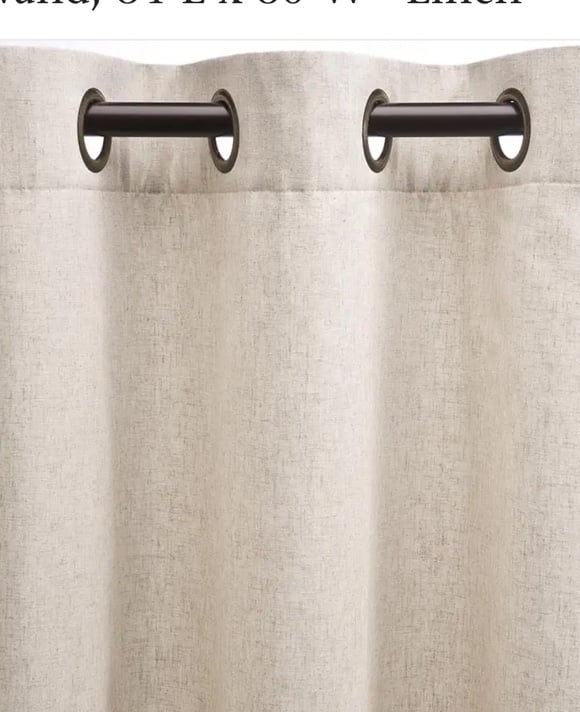 84 L X 80 W Double-Wide Grommet Top Patio Panel with Wand - Linen