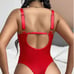 Red Hallow Out Bodysuit Lingerie