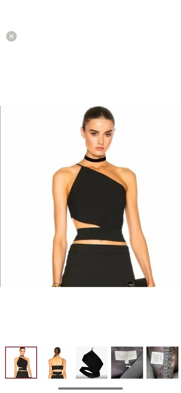 MICHELLE MASON Asymmetrical one shoulder bandeau top