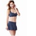 Land’s End Polka Dot Sweetheart Bandeau 2 Piece Skirt Swimsuit Navy 18W Rare