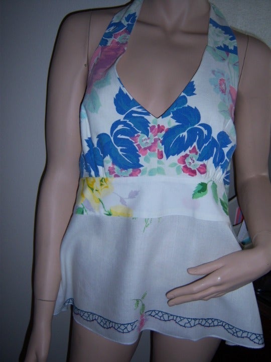 Vtg NOS Halter Top Leeba Marks