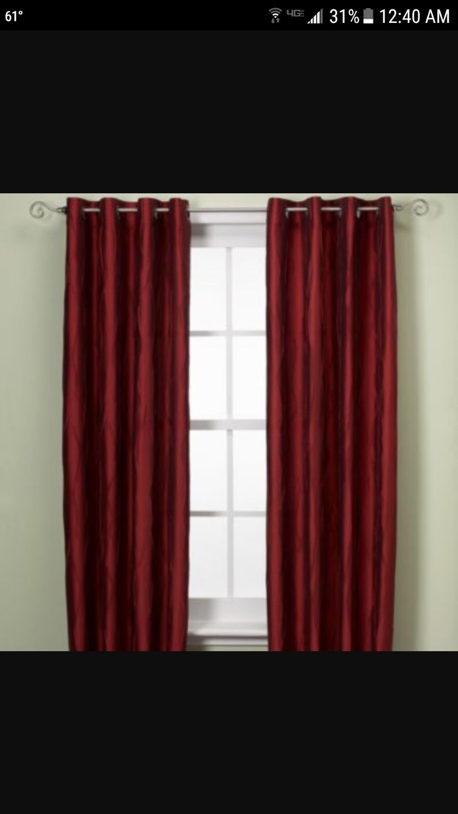 2 burgundy window panel 95 inches