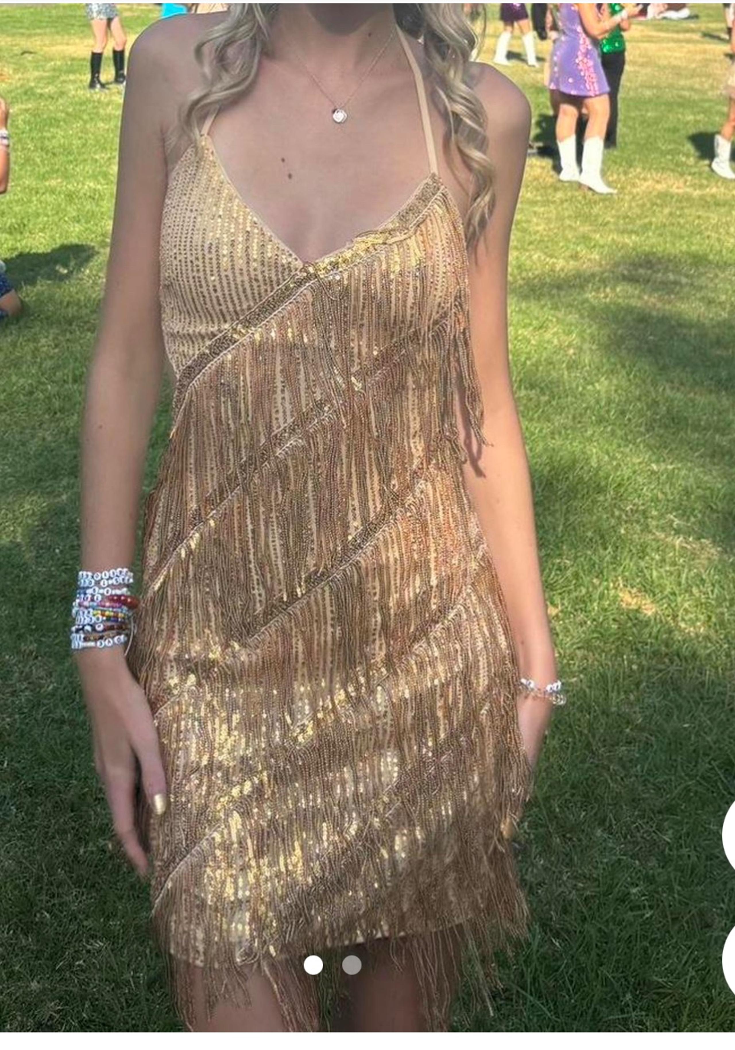 SHEIN Women’s Gold Dress Size-L on