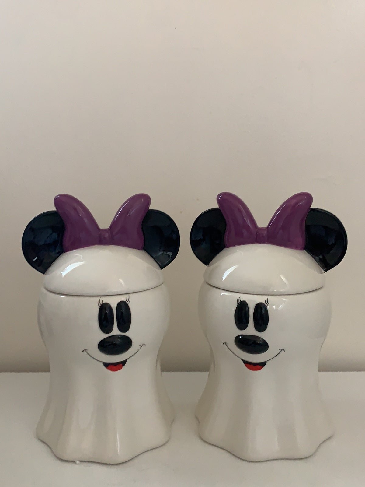 Halloween Disney Ghost Minnie Mouse Treat Jar. Bundle Set.