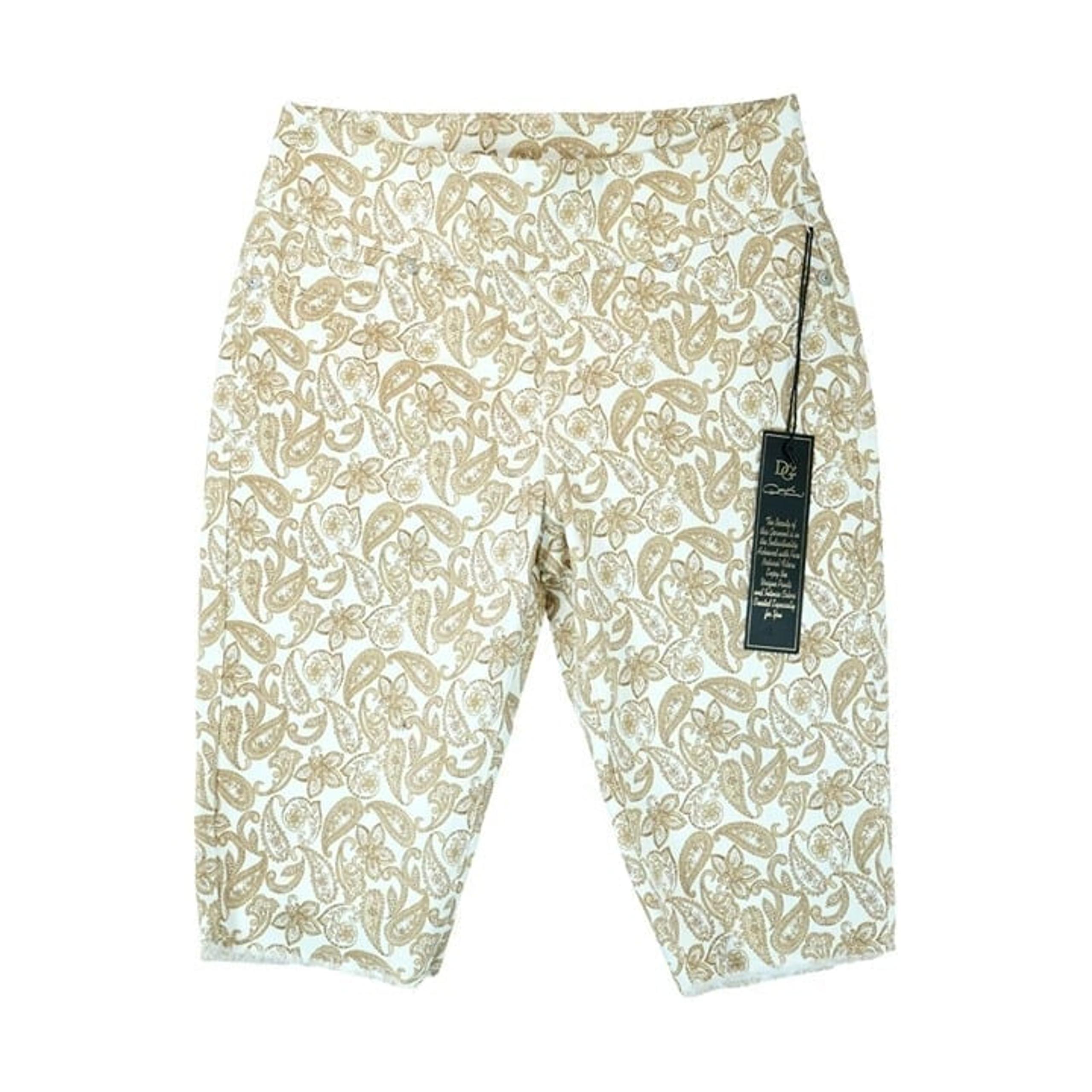 NWT DG2 By Diane Gilman Pull-On Bermuda Shorts Size Small S ~ Paisley Print