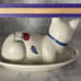 Lenox Poppies on Blue Kitten Covered Butter Dish Barnyard Collection Cat
