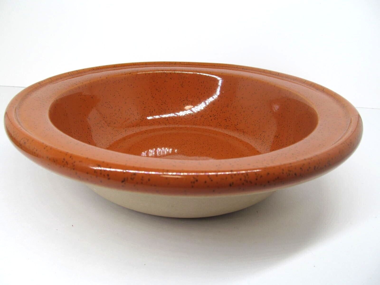 Bennington Potteries 1968DG 10 1/4 X 3 Brown Speckled Rolled Edge Serving Bowl