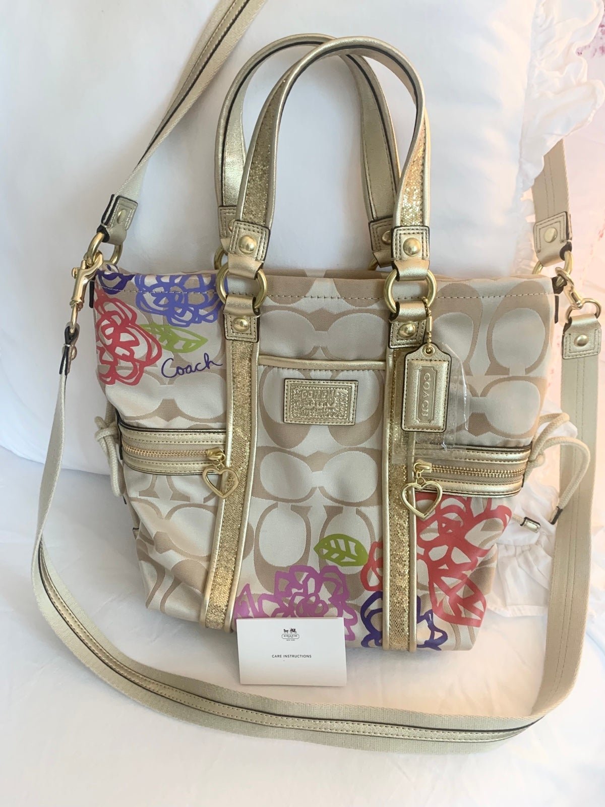 NEW Gorgeous Gold Crossbody Shoulder Coach Poppy Handbag!