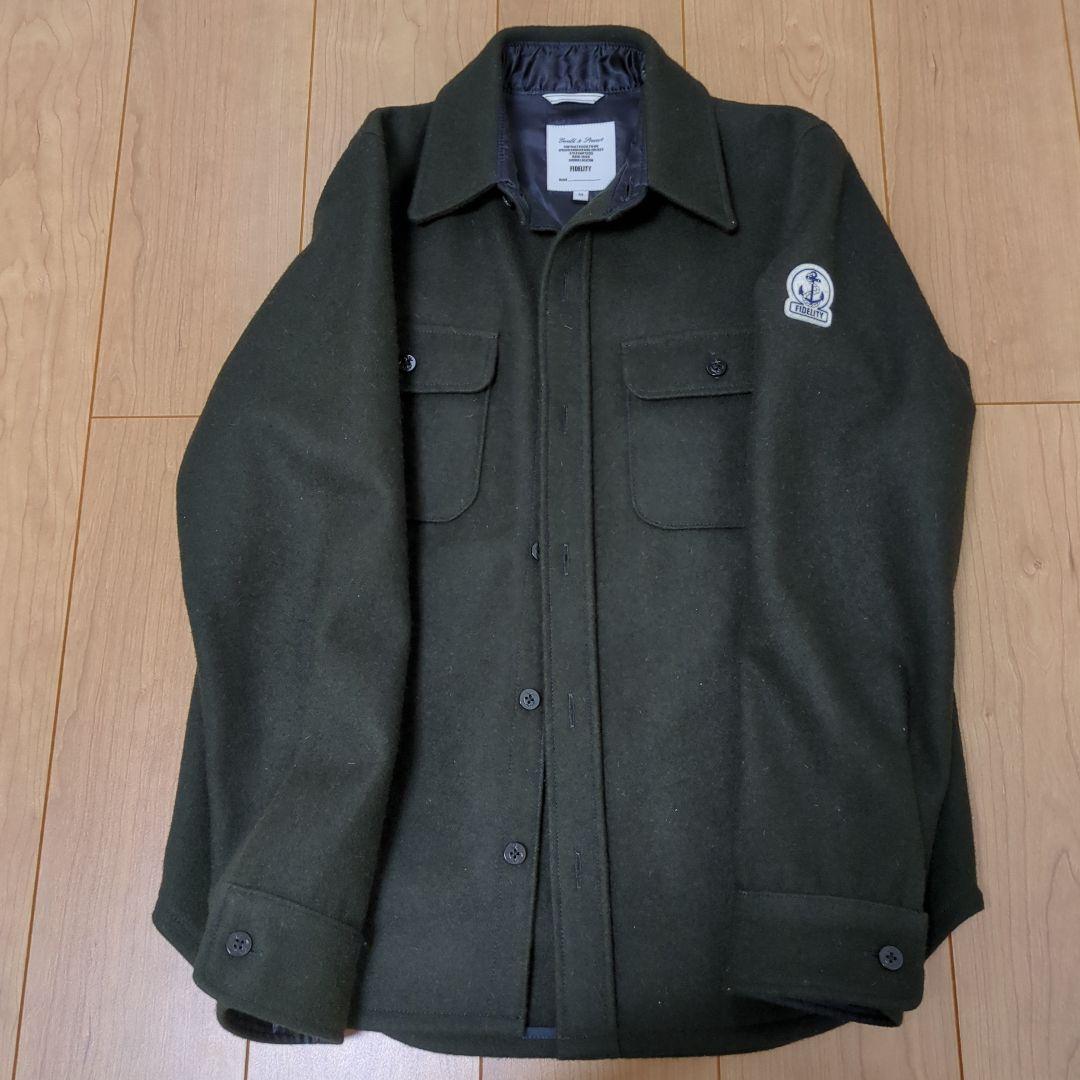 FIDELITY Wool Coat, Size M, Olive Green