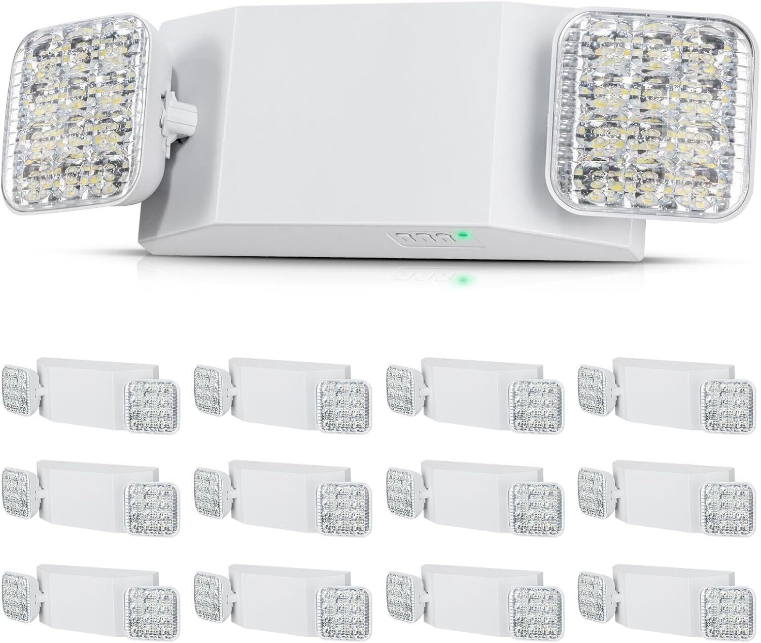 12 Pack Commercial Light 3W White LED Emergency Exit Lighting 2 LED Square Head
