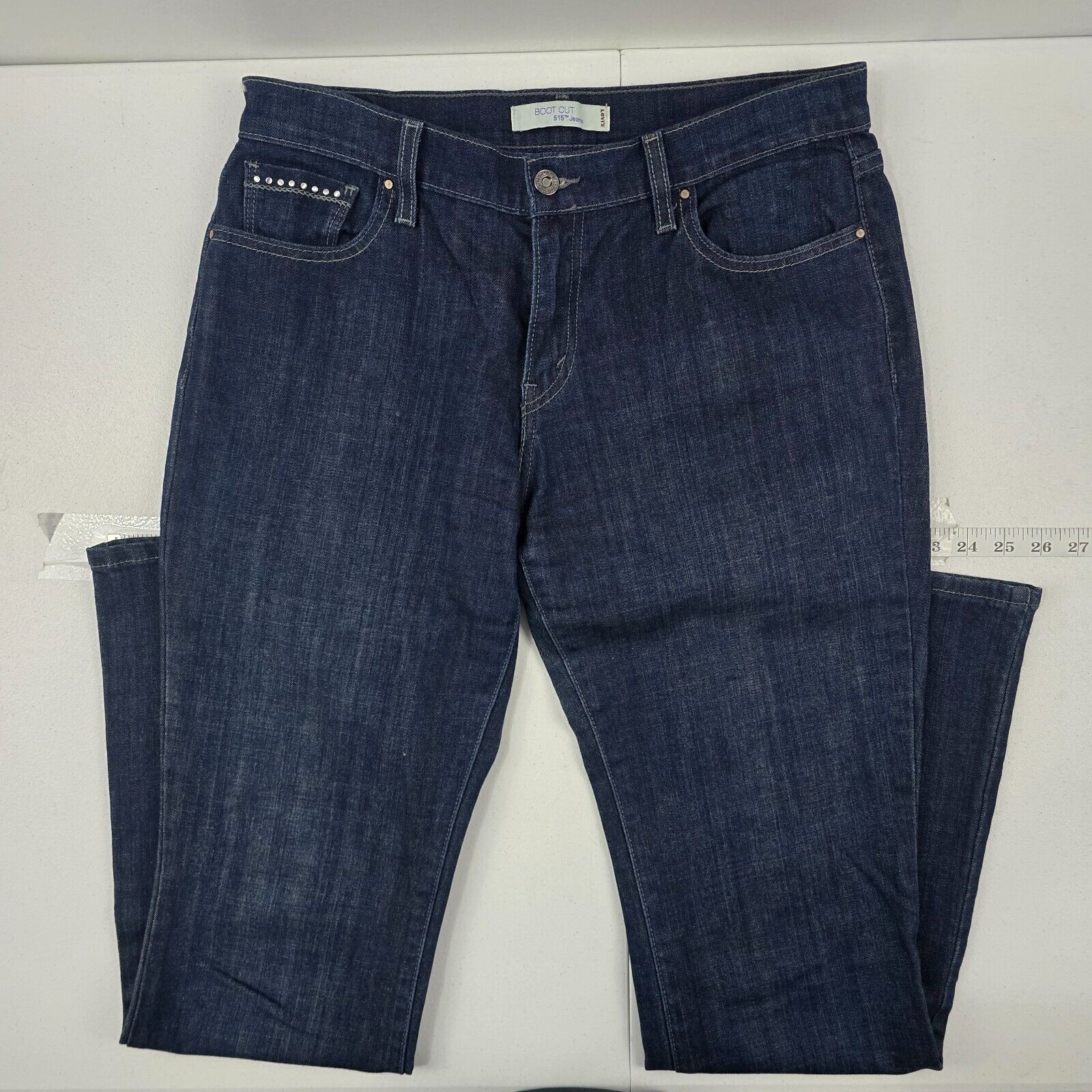 Levi's 515 boot cut jeans blue denim 10 womens dark wash 4634