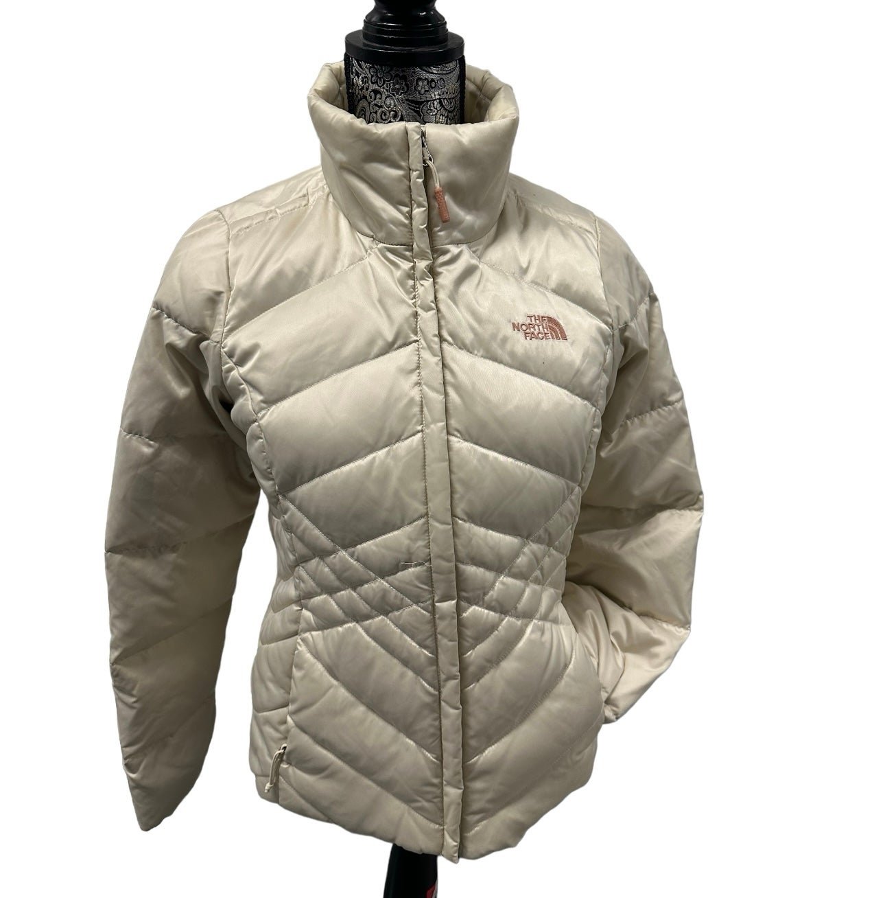 The north face pearl white women’s puffer jacket S