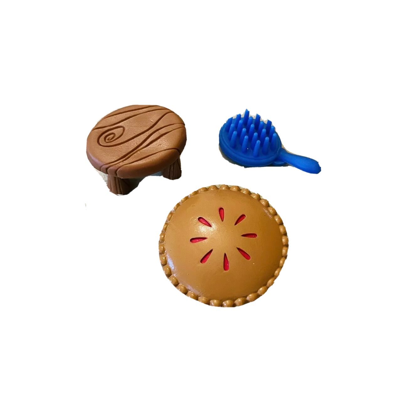 Disney Animators Miniature Dollhouse Food Furniture Stool Hair Brush Pie RARE