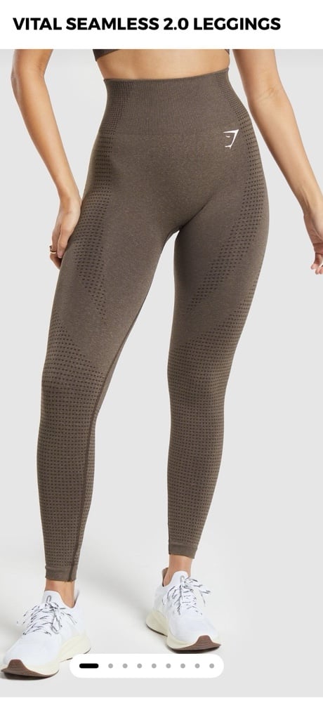 Gymshark Womens Vital Seamless 2.0 Legging in Brown Marl