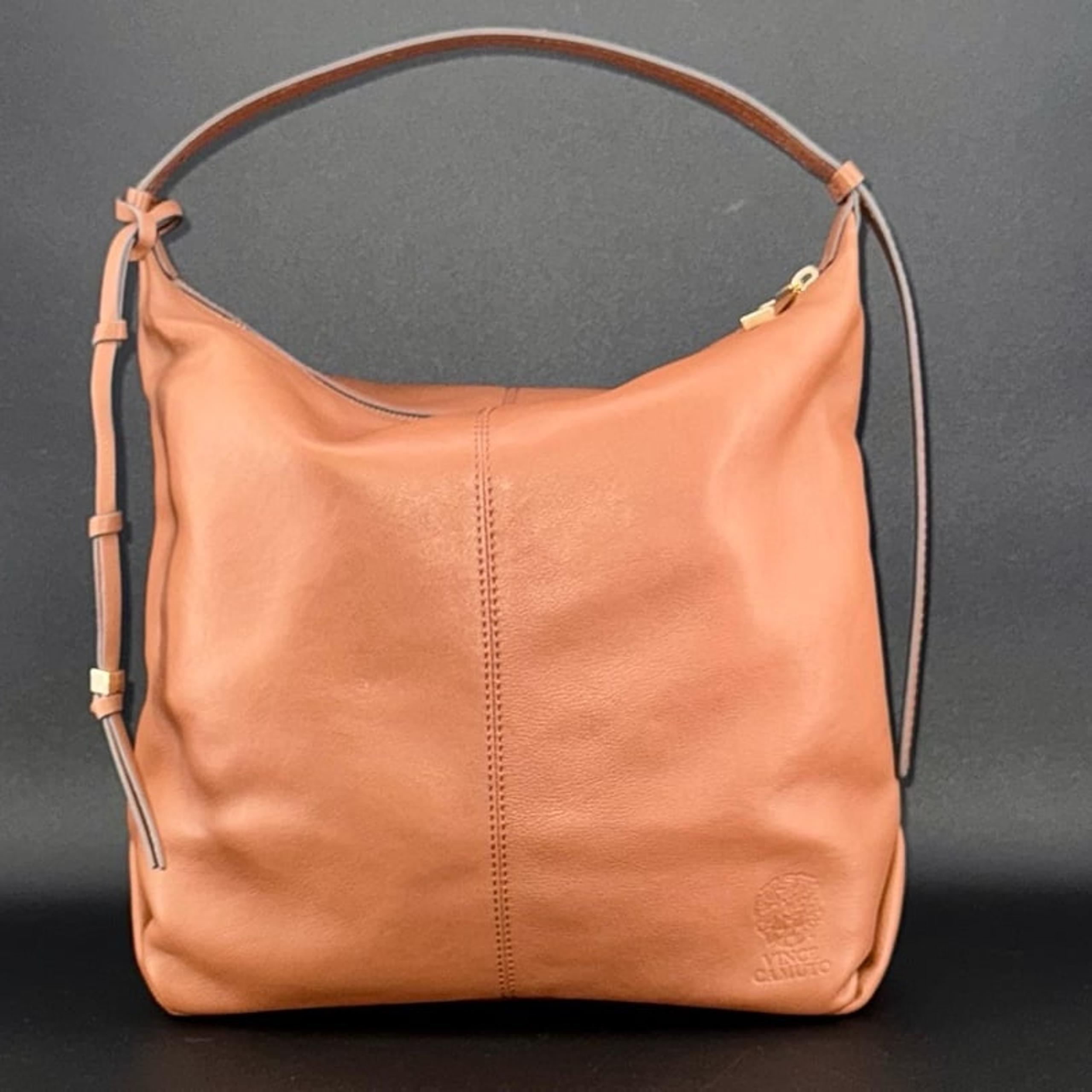 Vince Camuto Corin Caramel Genuine Leather Hobo Shoulder Bag