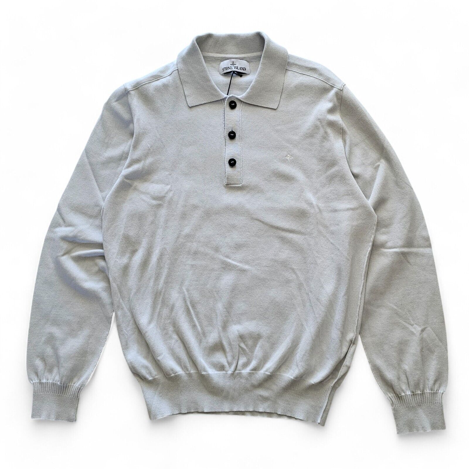 Stone Island Logo Polo Fitted Shirt - Cotton - Beige - size Large 473