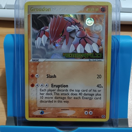 Groudon 14/106 EX Emerald Pokemon Card [Reverse Holo] Foil Used