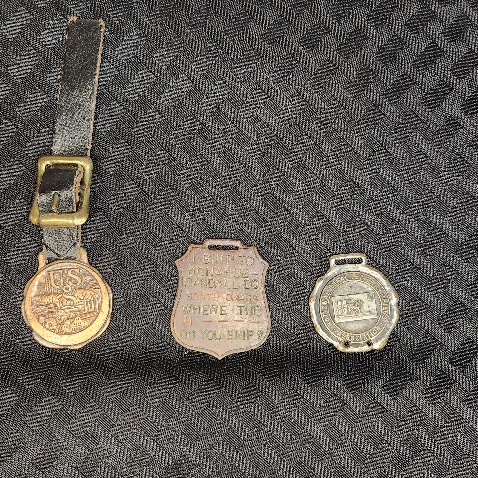 Vintage Watch Fobs - set of 3 unique, rarely seen watch fobs
