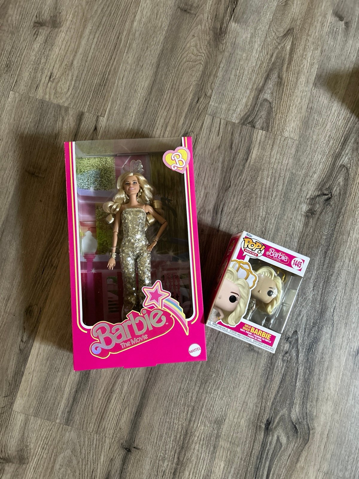 Gold Disco Barbie Doll and Funko Pop UNOPENED