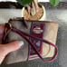 Coach Tan & Red Leather Logo Monogram Zippered Wristlet