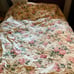 Retro vintage, floral roses, blanket, or duvet
